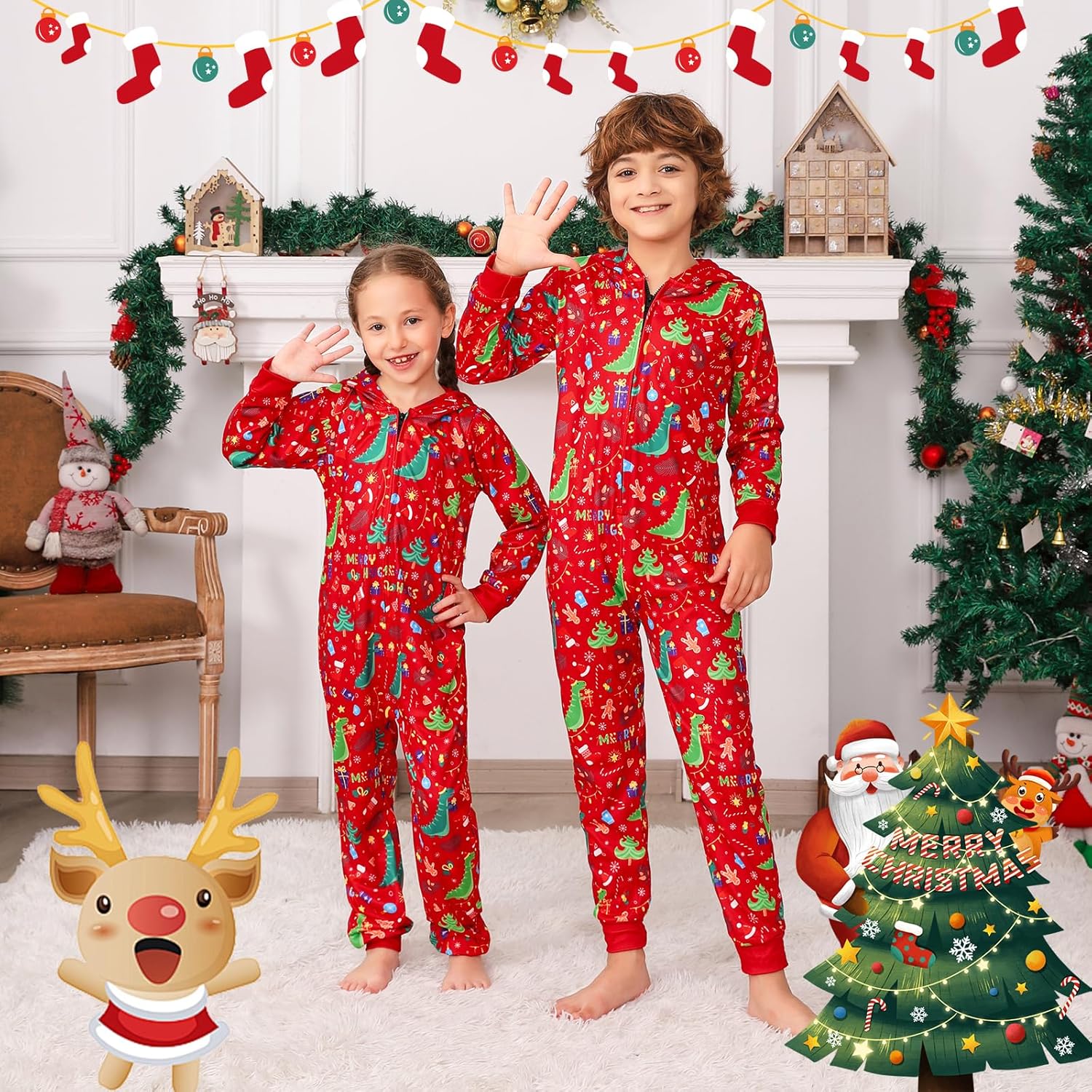 Festive Christmas Onesie Pajamas for Families