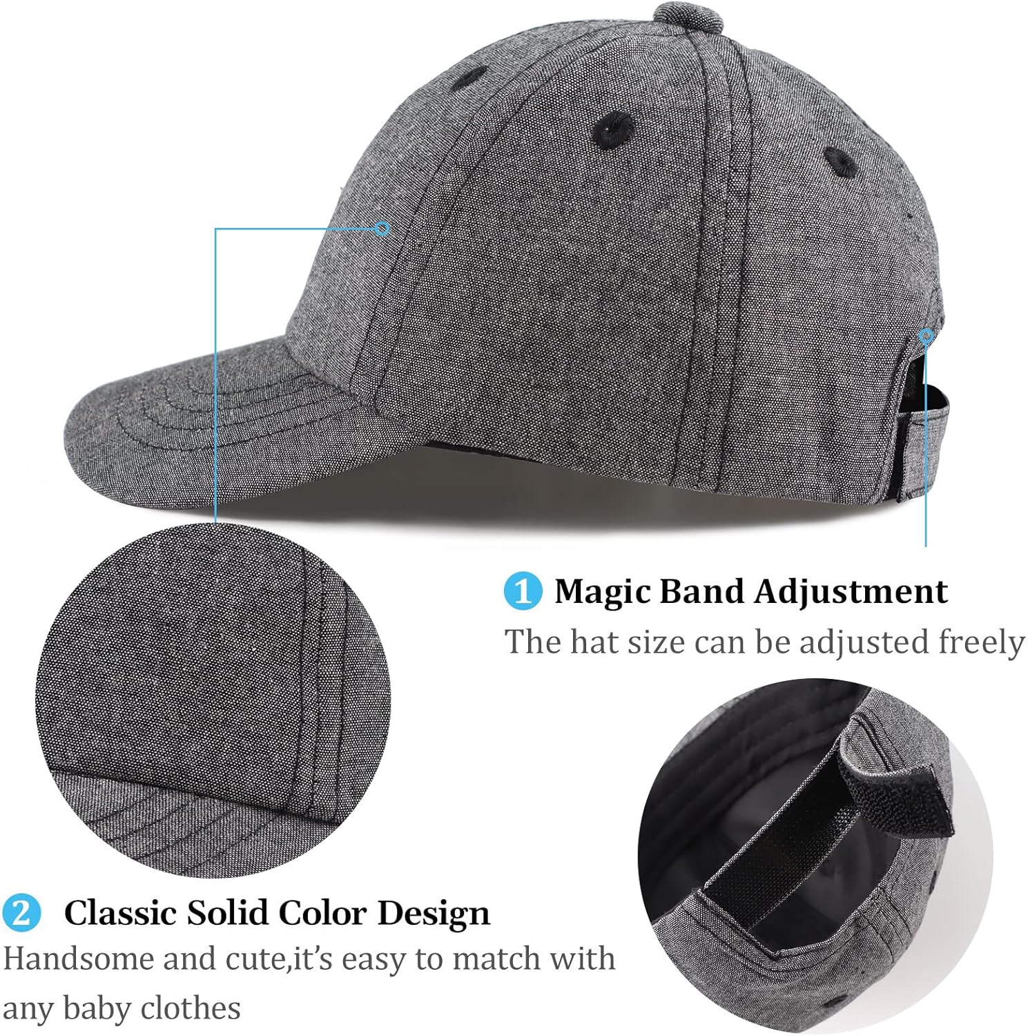 PESAAT Summer Toddler Baseball Hat for Kids Ages 3M-8Y