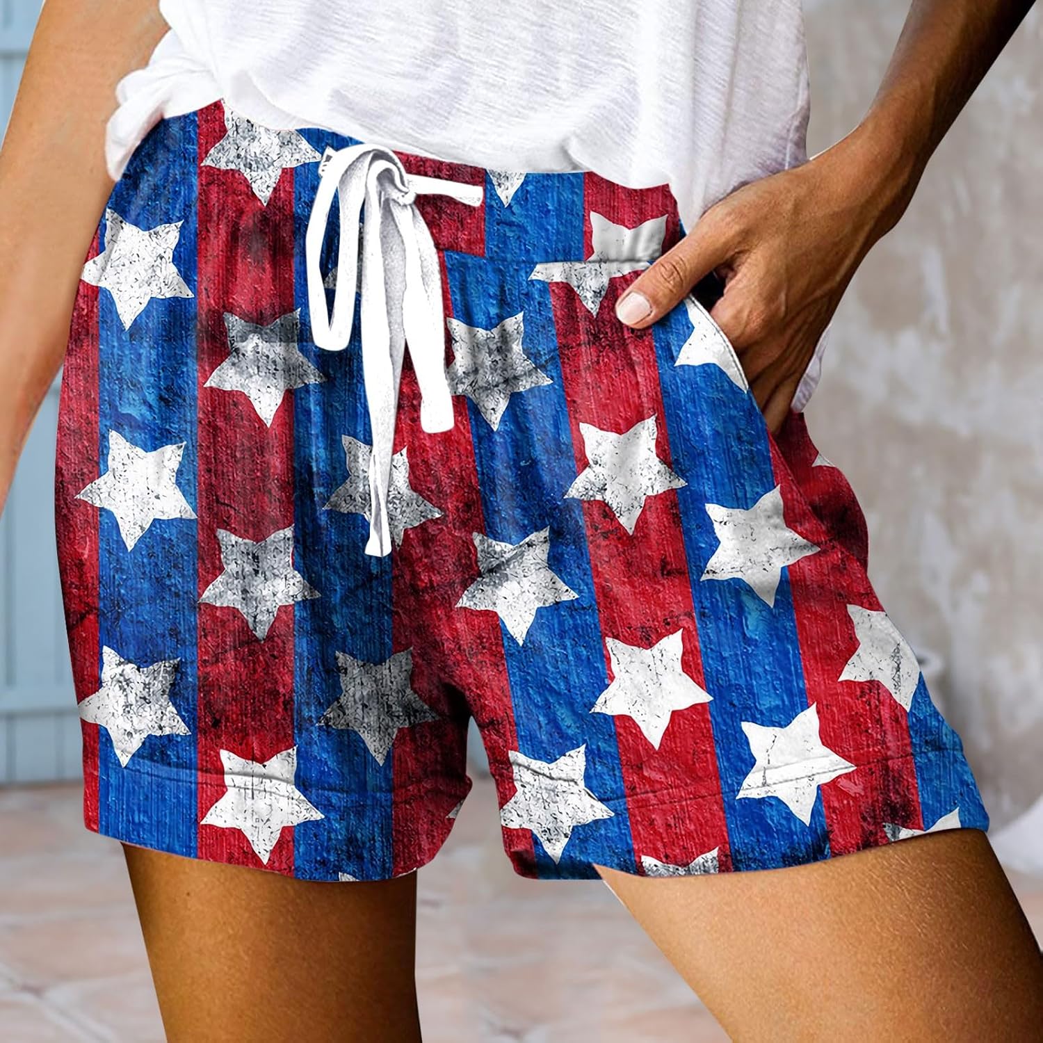 Patriotic Design Womens Denim Shorts