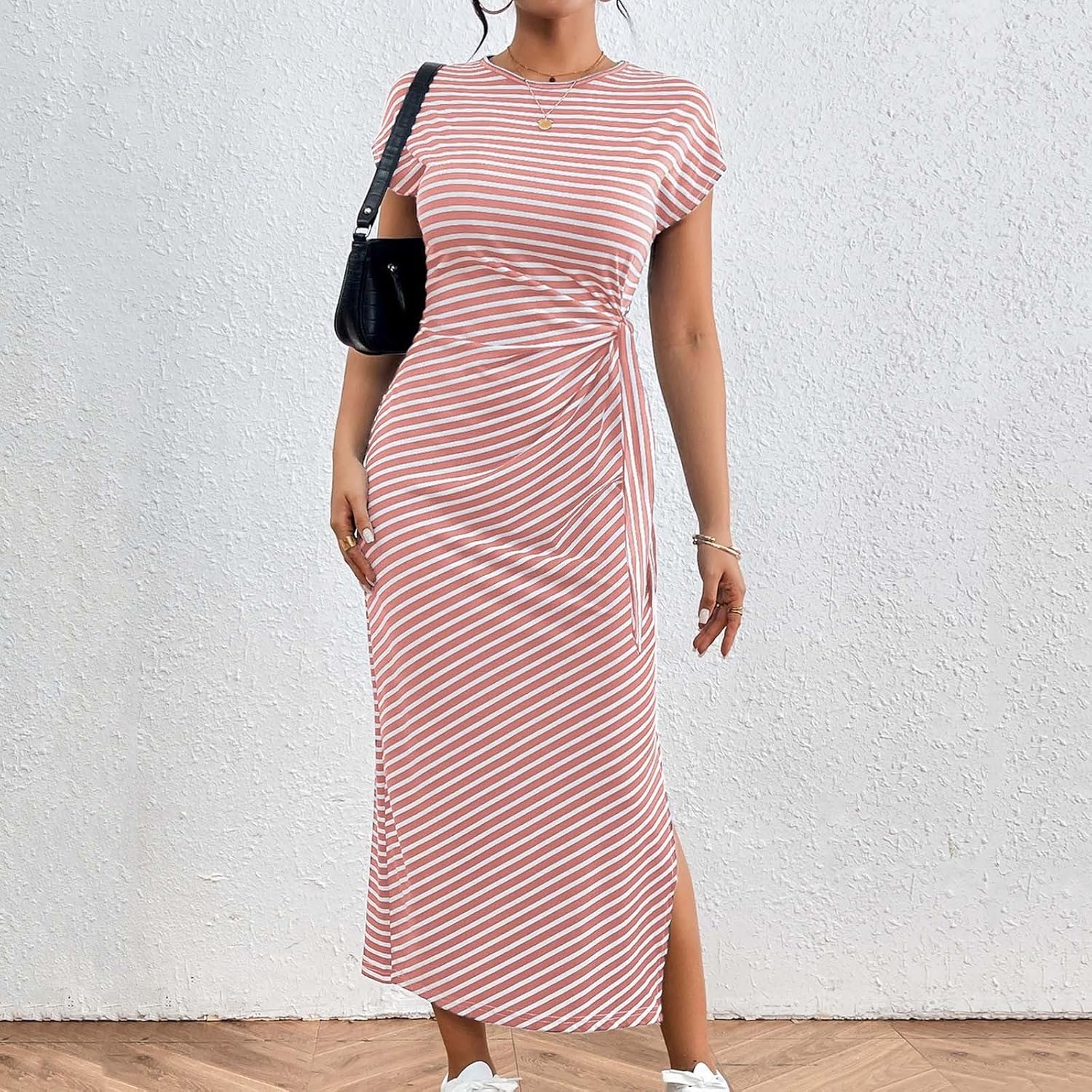 Striped Printed Fall Dress for Women