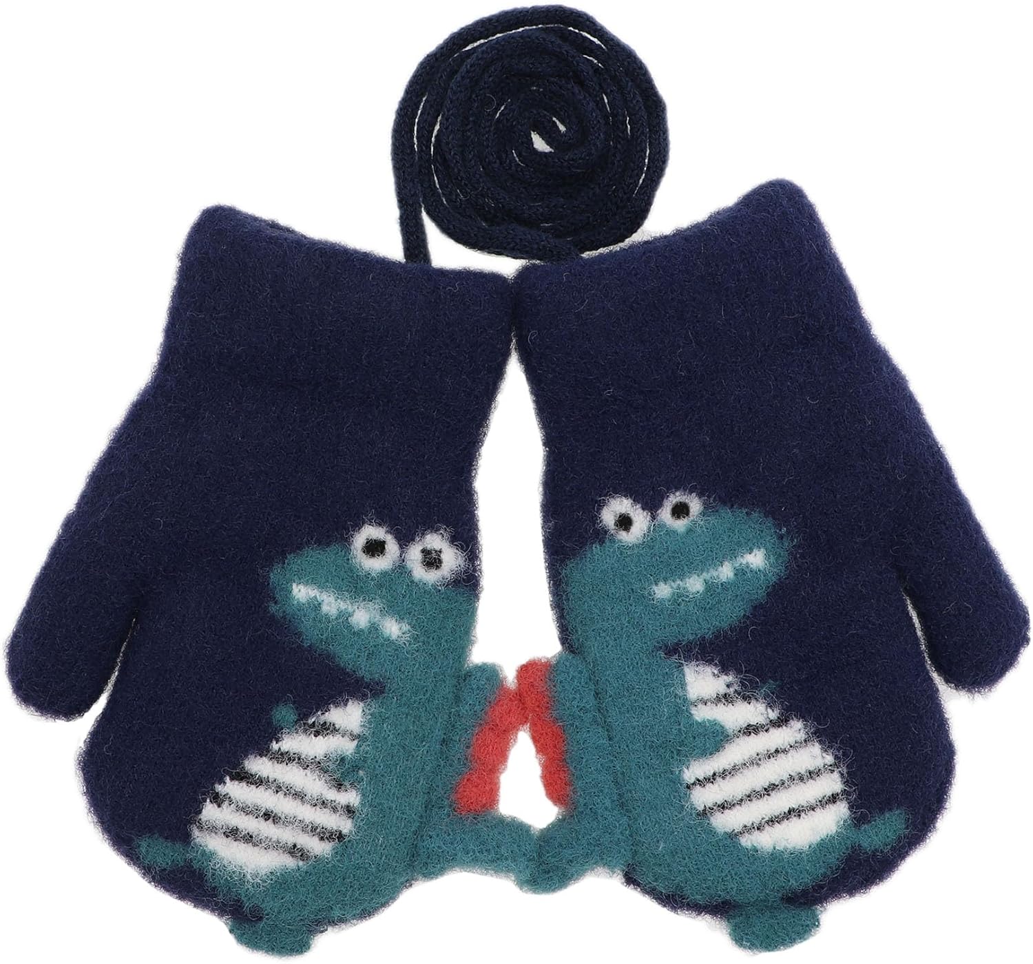 Dinosaur Winter Knit Mittens for Toddler