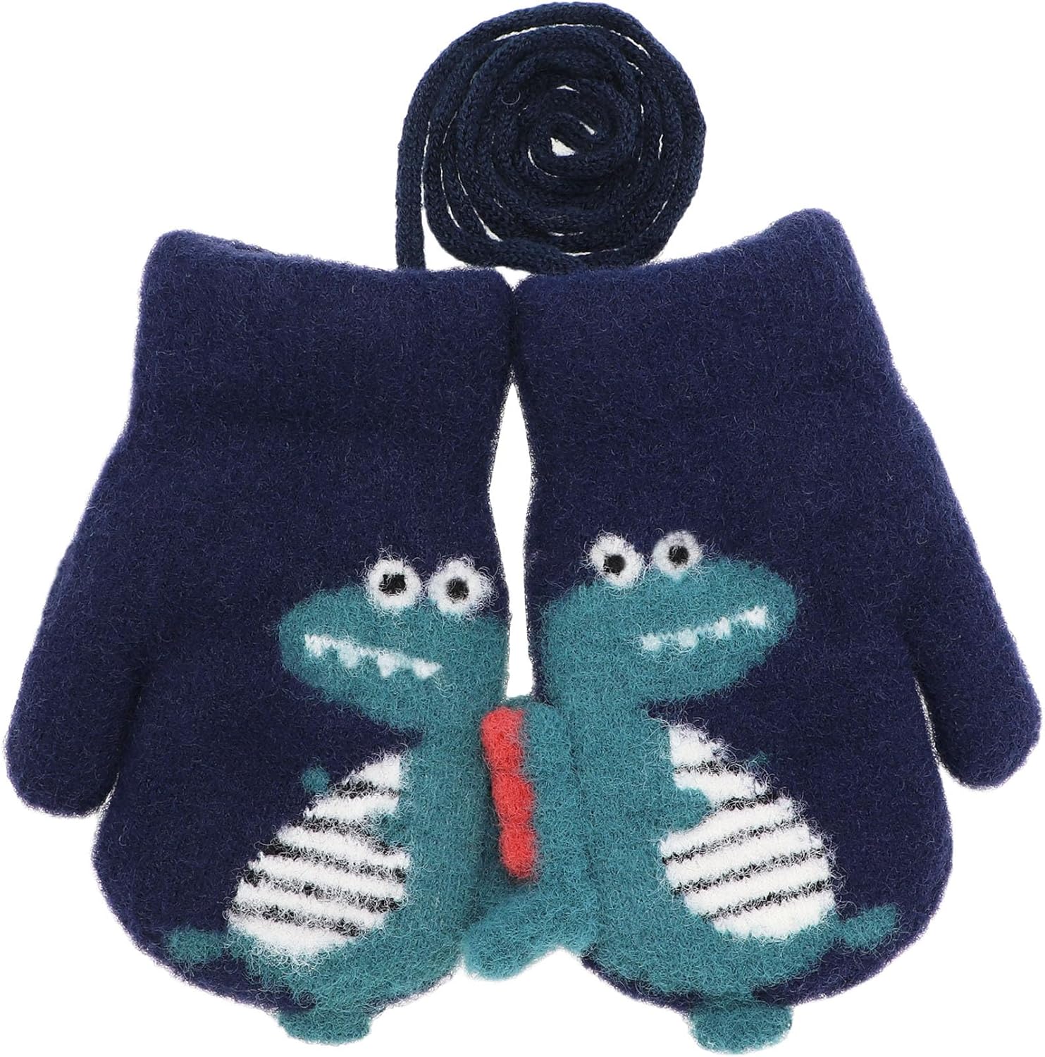 Dinosaur Winter Knit Mittens for Toddler