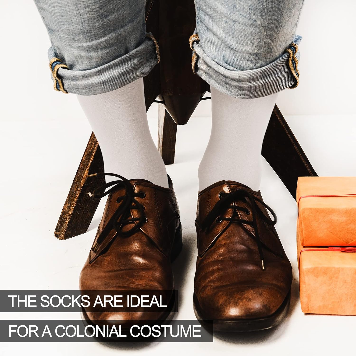 Halloween Trick or Treat Ready White Socks for Men