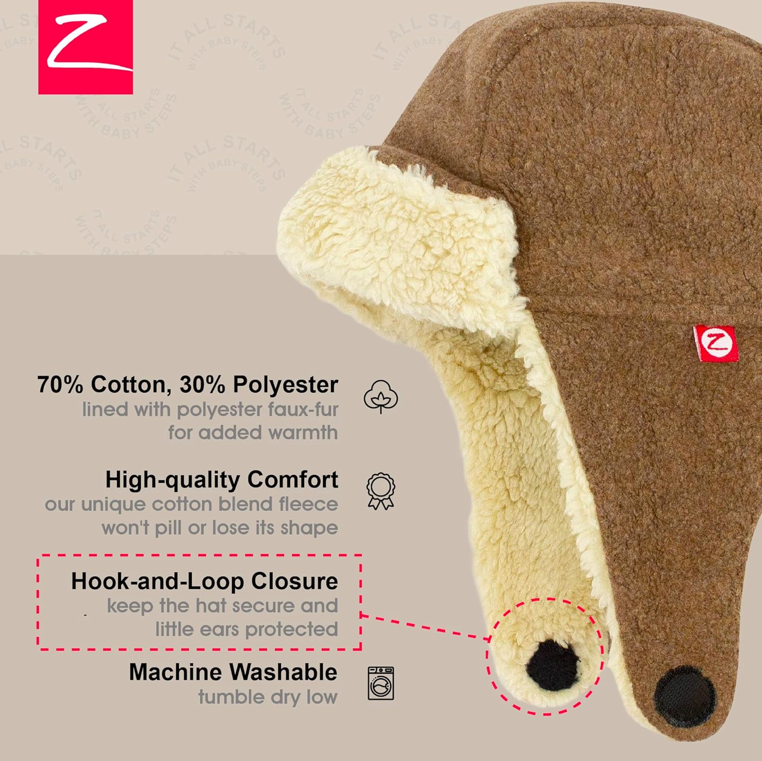Zutano Cozie Fleece Toddler Baby Winter Hat