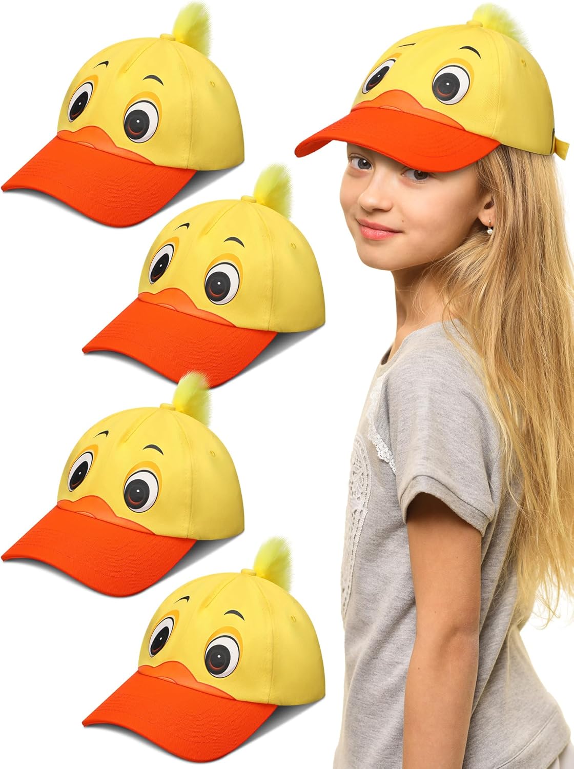Geyoga 4-Pack Funny Rubber Duck Hats