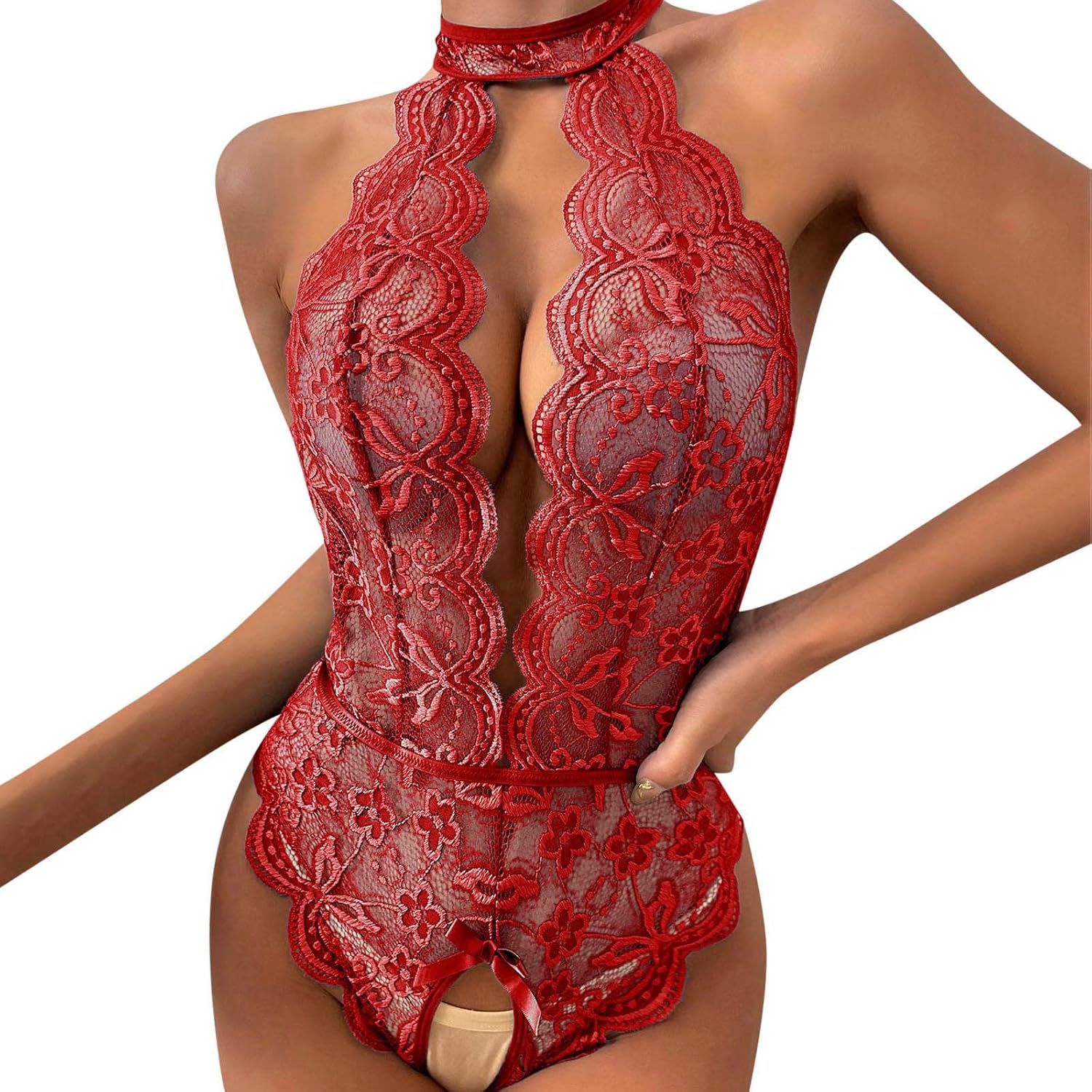 Chic Babydoll Lace Chemise and Negligee Set
