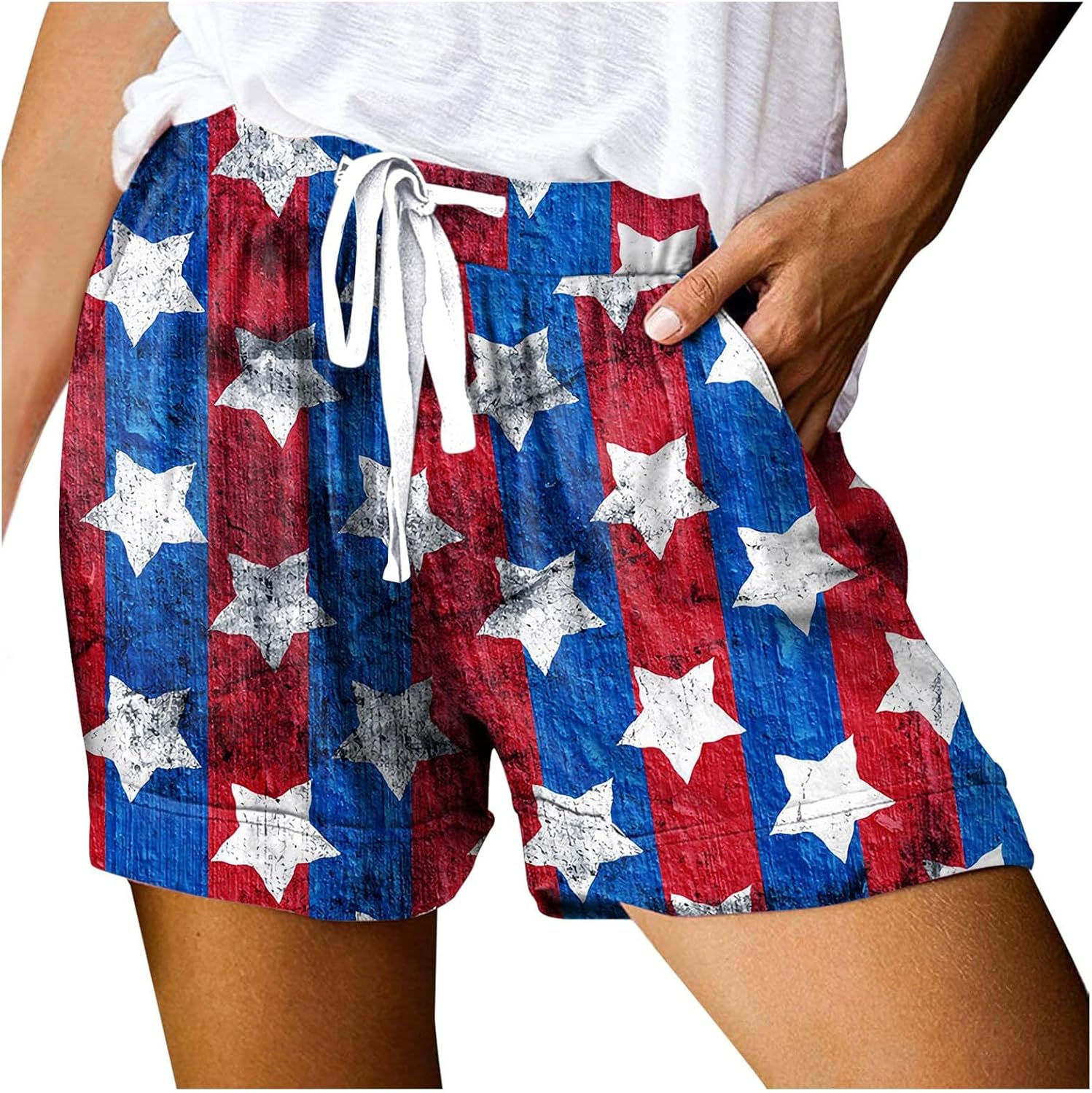 Patriotic Design Womens Denim Shorts