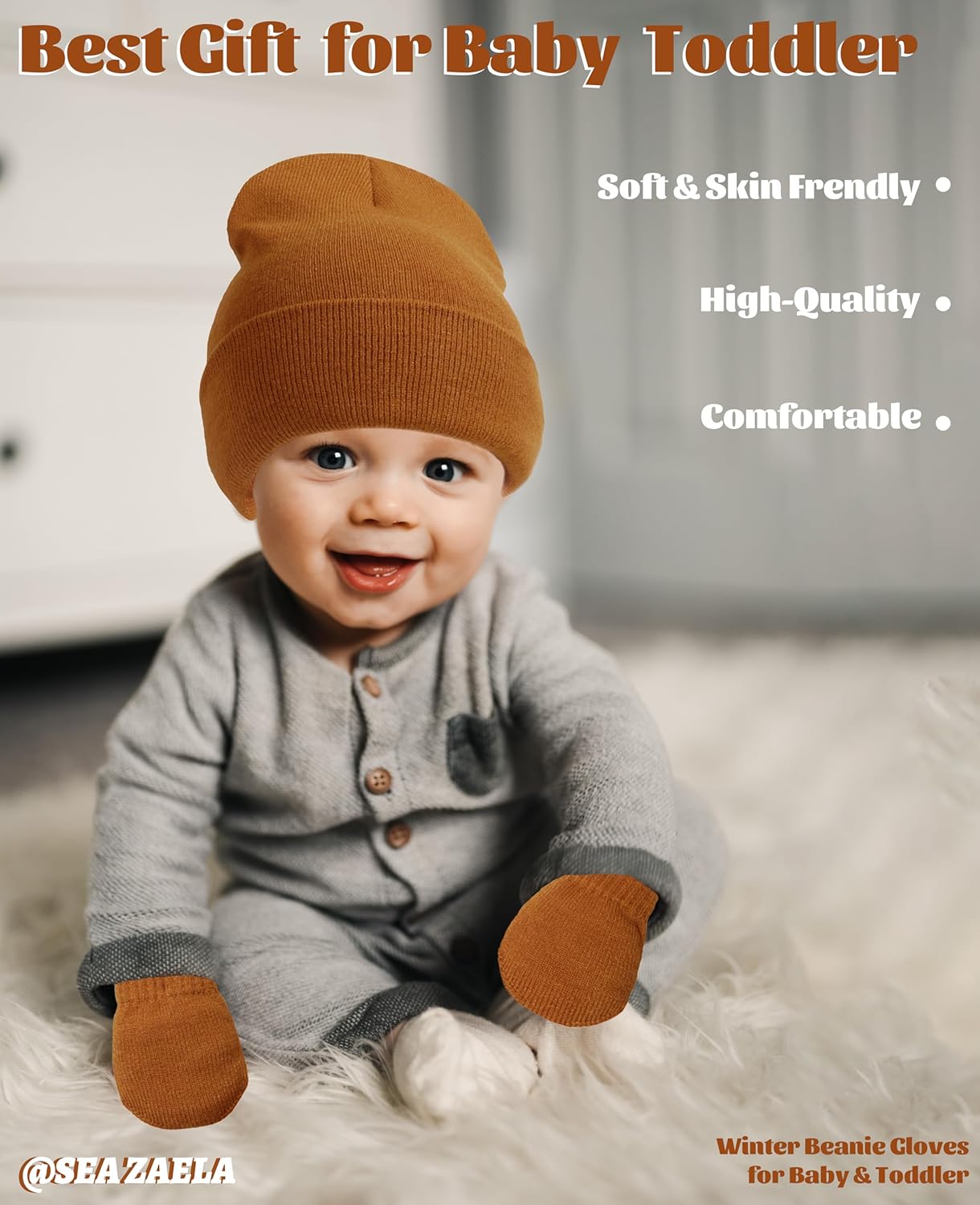 Protective Baby Hats Mittens Set for Infants and Toddlers