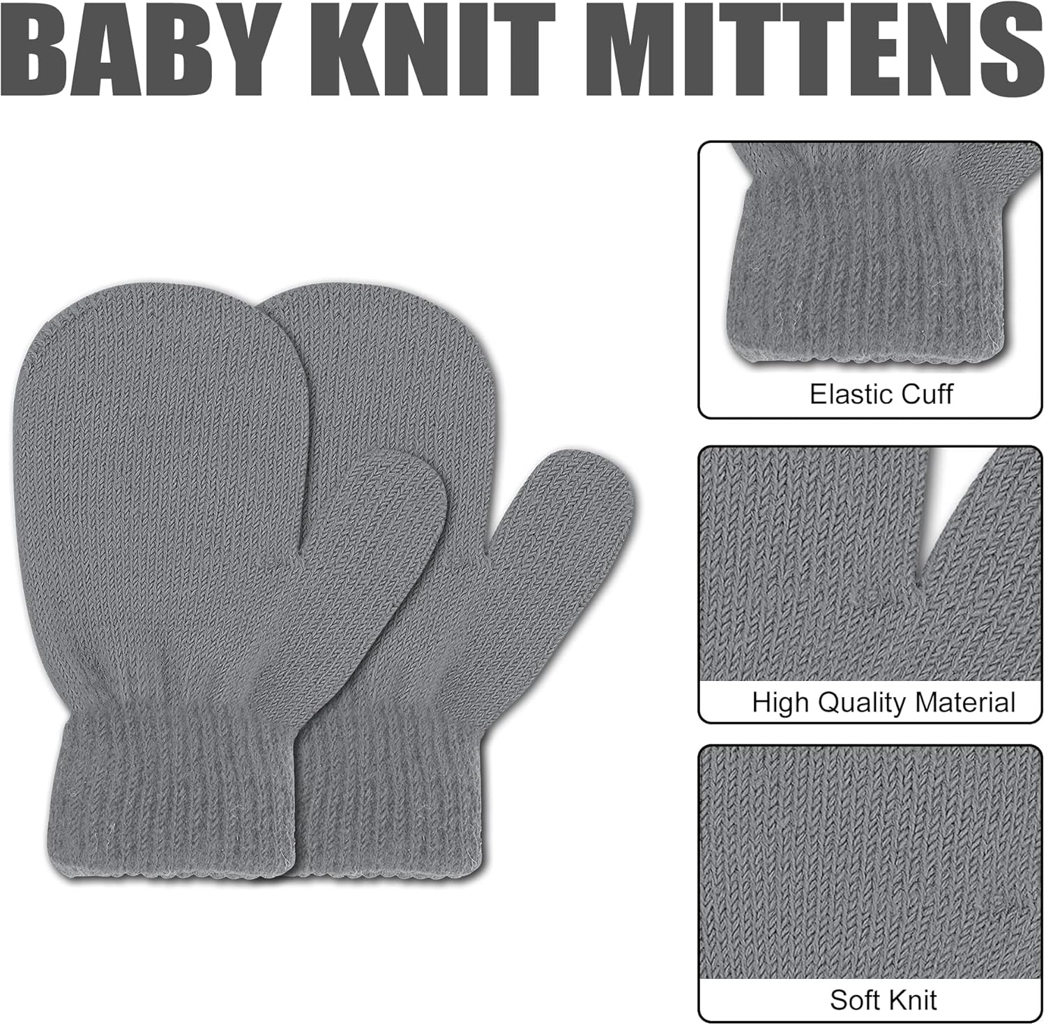 Winter Warm Doovid Kids Knit Mittens for Babies
