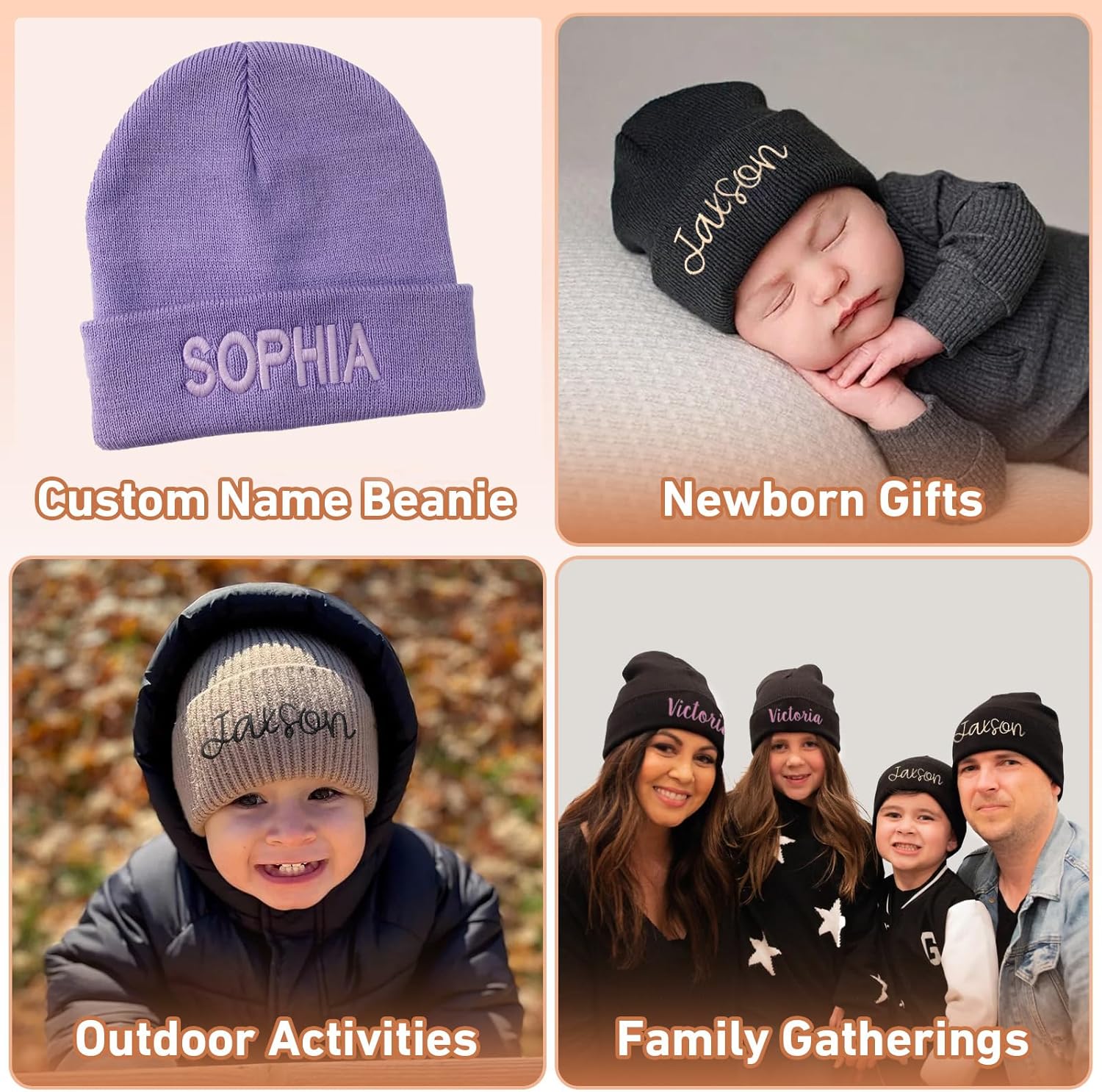 Rucekia Custom Name Baby Hats