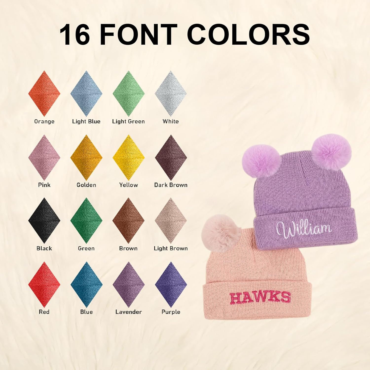 Lanleay Custom Name Beanie Hats for Babies Boys