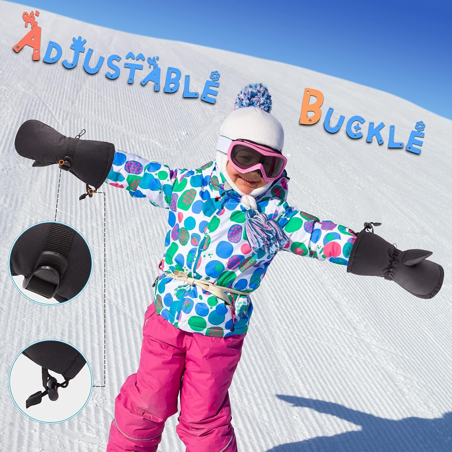 BAVST Winter Kids Waterproof Gloves for Boys Girls