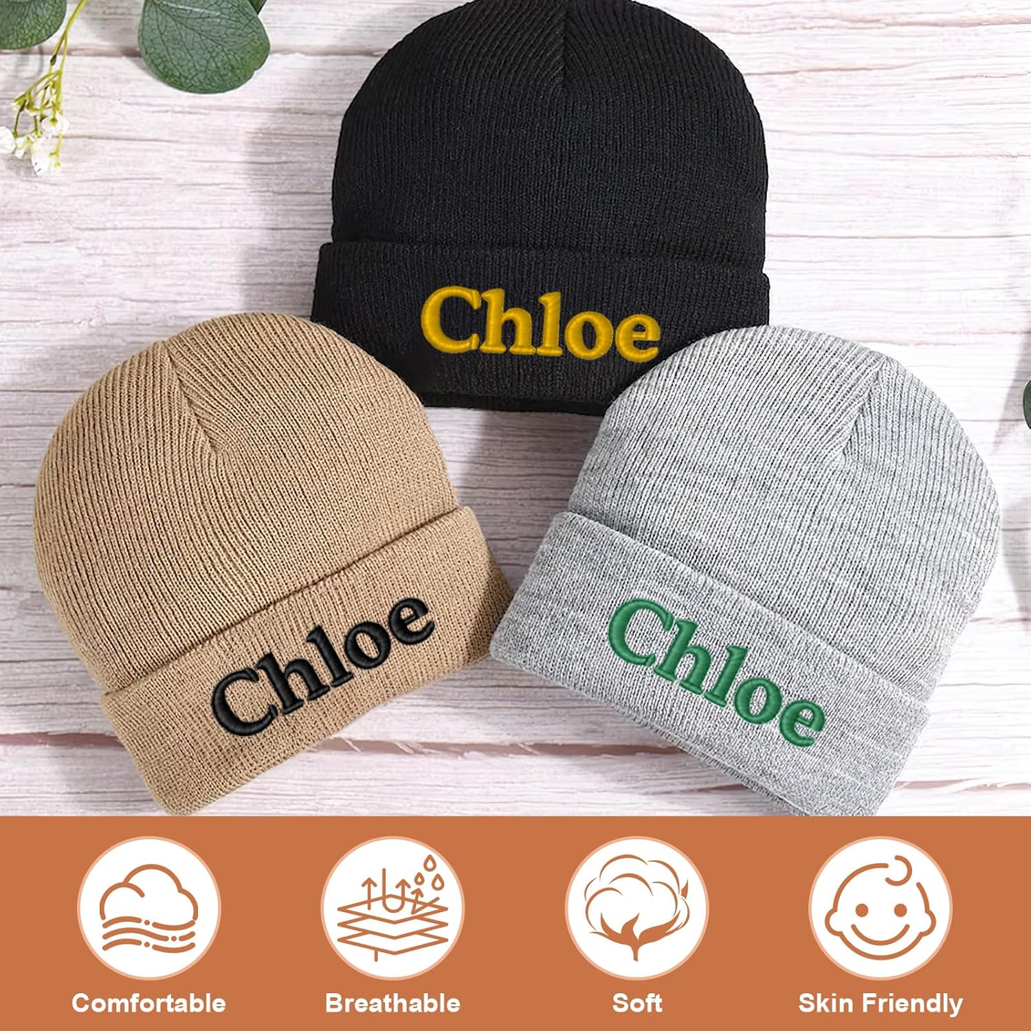 Custom Grey Beanie Hats