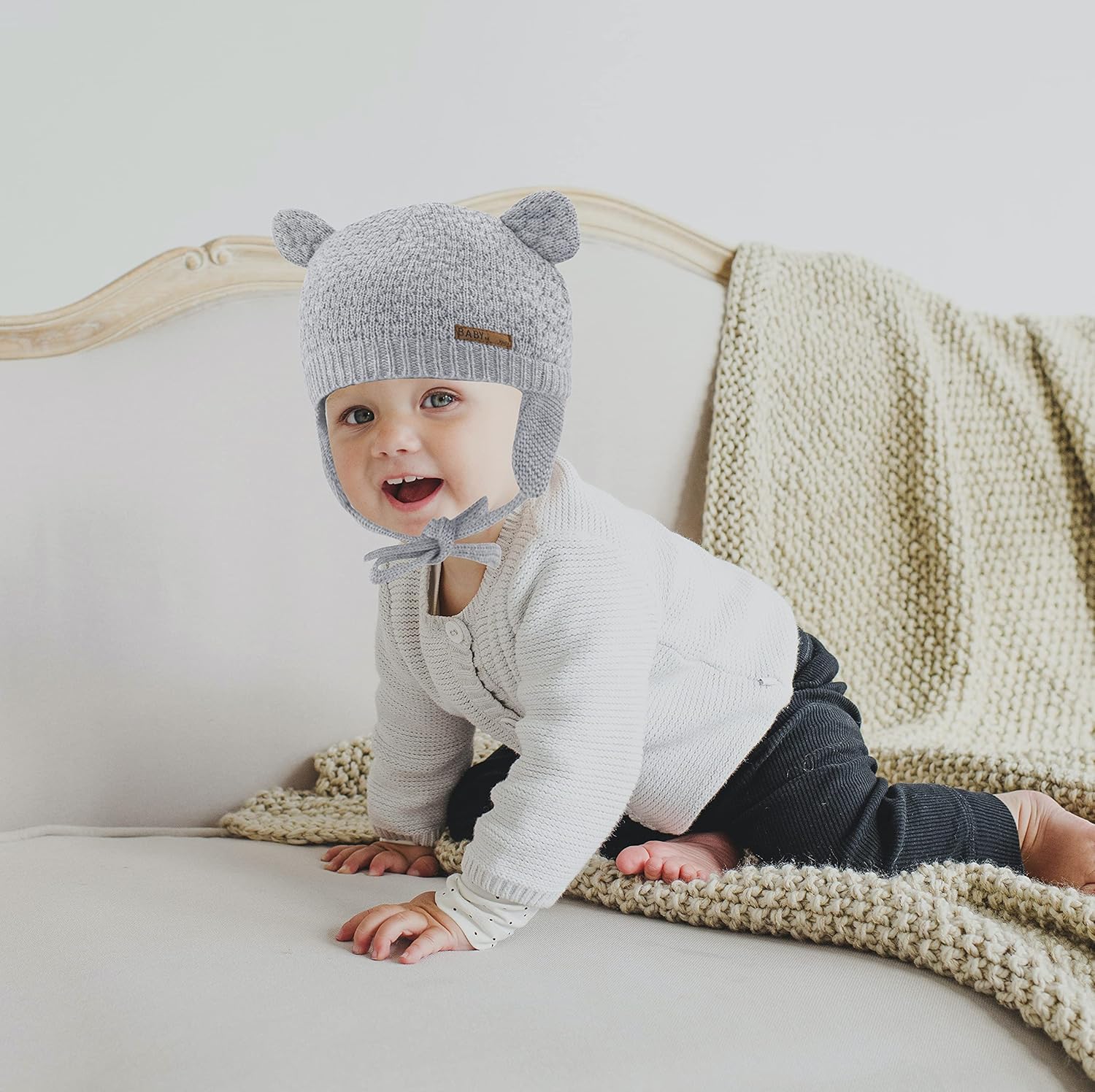 Bestjybt Baby Bear Fleece Beanie Elevate