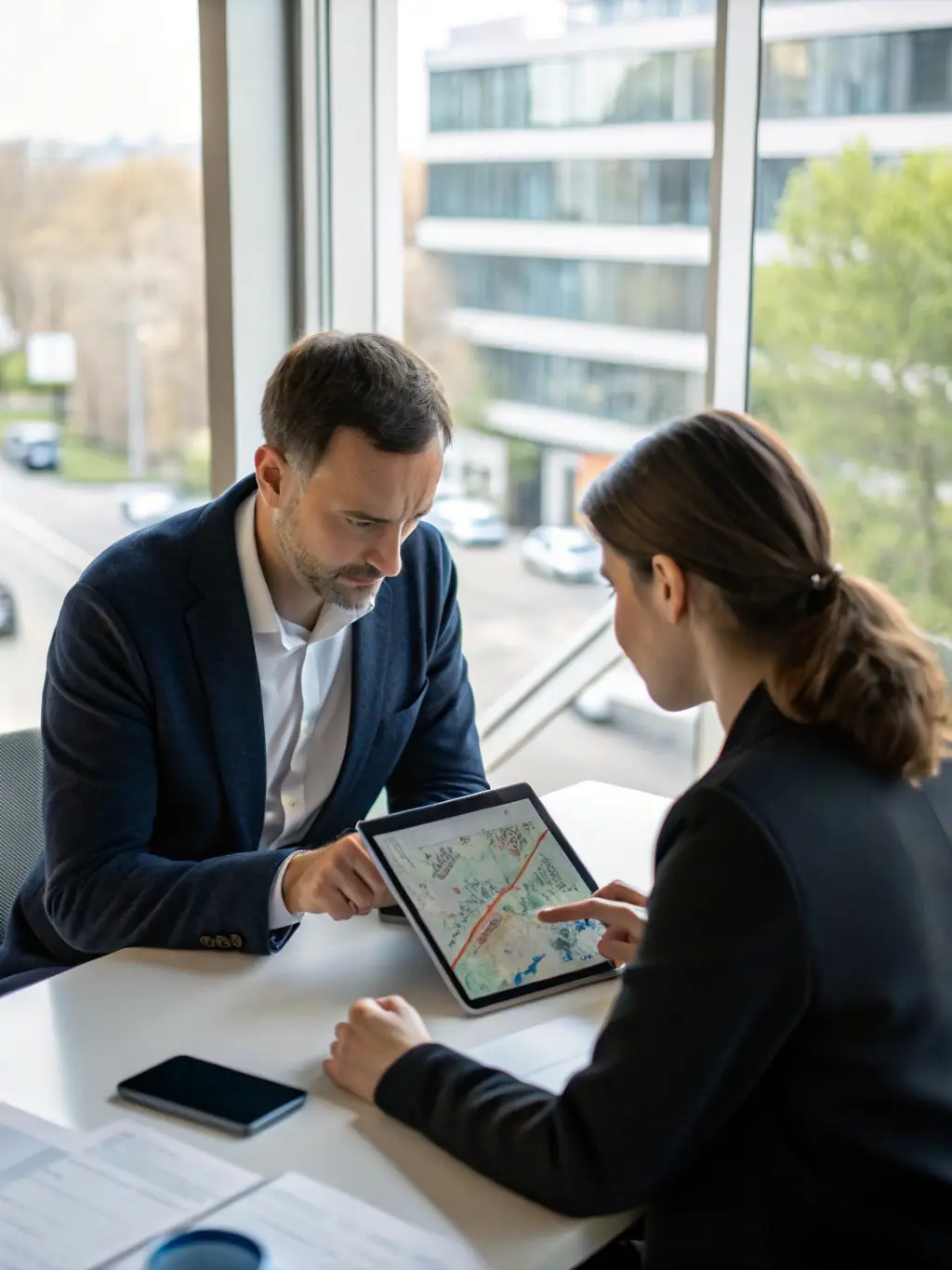 A consultant presenting a cybersecurity framework to a client, emphasizing risk mitigation and data protection strategies.