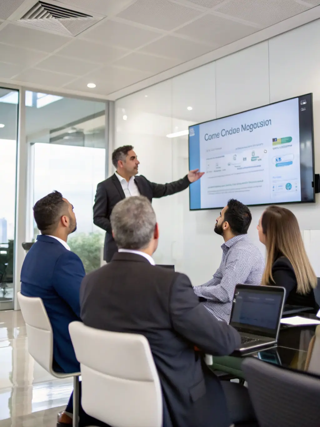 A consultant leading a workshop on cloud migration strategies, engaging participants in interactive discussions and planning sessions.
